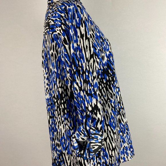 Talbots Nantucket Petites LP Multicolor Patterned Button Down Roll Tab Sleeves - Picture 11 of 12